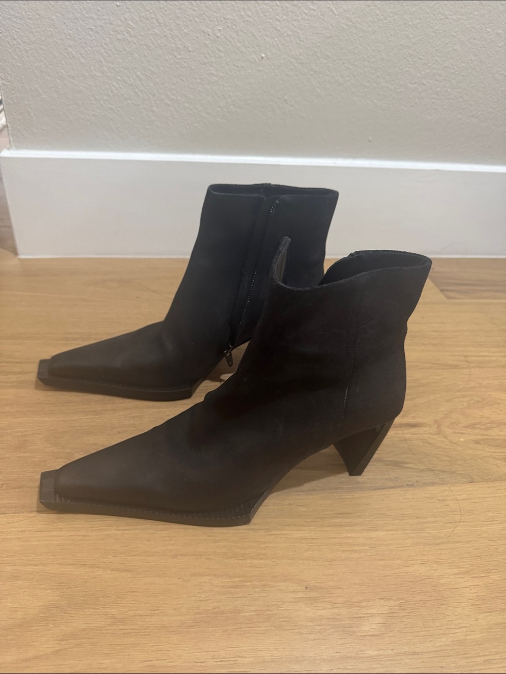 KNWLS Black Pointed Toe Ankle Boots - Fashion Heel